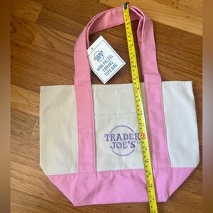 Trader Joe's pastel Pink mini Tote #1